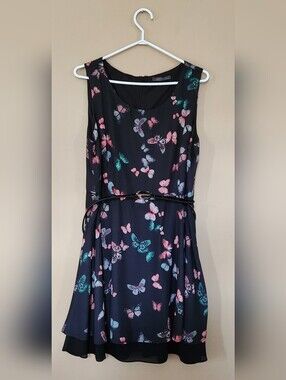 suzy shier denim dress Cotton Denim Belted Midi Dress